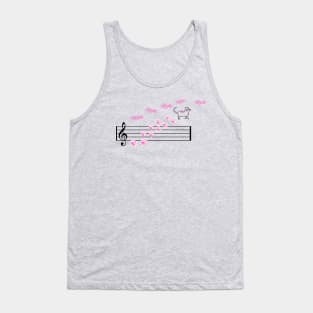 A cat walk on the music portrait Tank Top